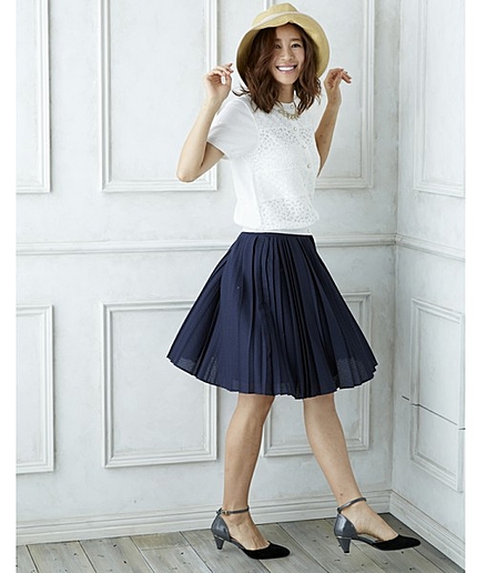 シャドーチェックプリーツスカート