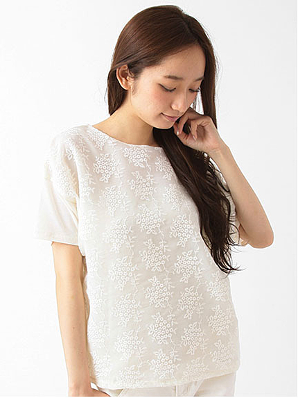 ・Uレースドロップショルダーカットプルオーバー