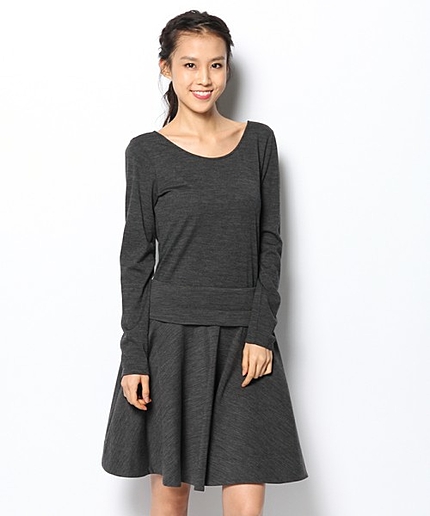 ウールミラノリブワンピース