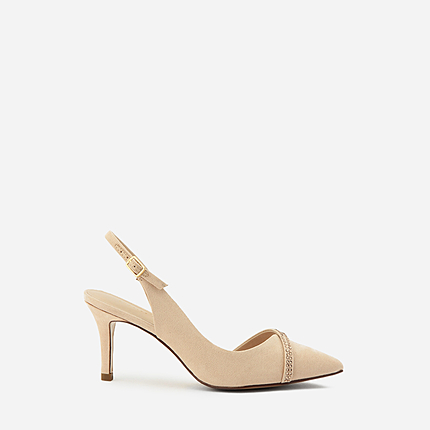 ビジュー付スリングバックパンプス / EMBELLISHED SLINGBACK HEELS