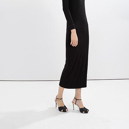 デュオトーンアンクルストラップパンプス / DUO-TONE ANKLE STRAP HEELS