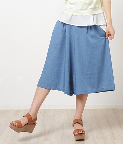 【今だけ!J'aDoRe限定20%OFF】 ★7/9ヒルナンデス!でご紹介★ デニムガウチョパンツ