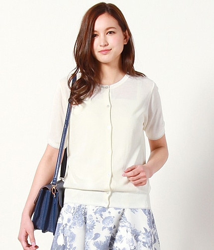 【LIMITED SALE!今だけさらに10%OFF】 【ひんやりUVケア】半袖クルーネックカーディガン