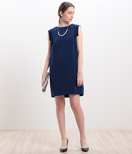 スクエアキャップスリーブドレス