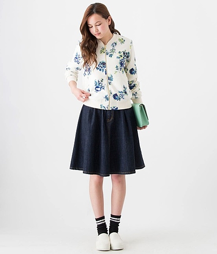 ☆【WEB限定】デニムフレアースカート