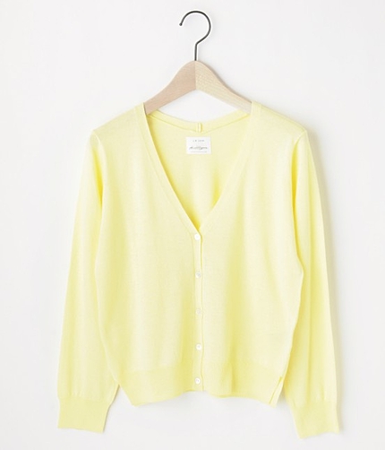 シルク混Vネックカーディガン