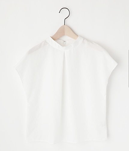 ハイネックフレンチスリーブブラウス