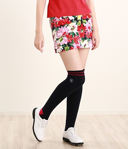 リゾートフラワー柄プリントAラインスカート