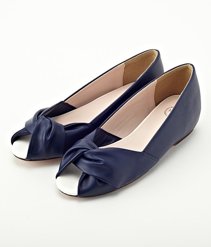 【WEB限定LLサイズ】オープントゥねじりバレエシューズ