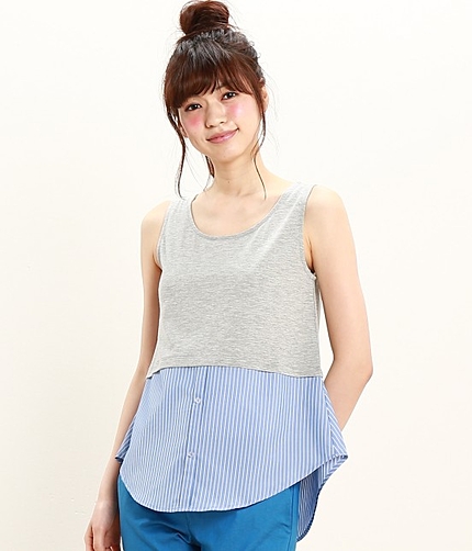レイヤードシャツタンクトップ