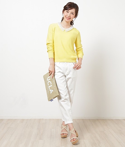 【non-no8月号掲載】 カツラギ ホワイトデニムパンツ