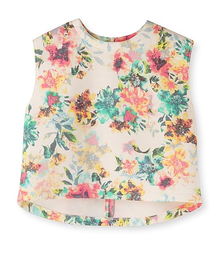 フラワープリントショートトップス