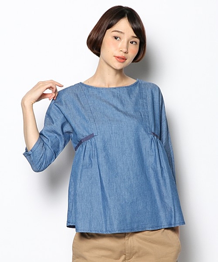 ウエストリボンブラウス