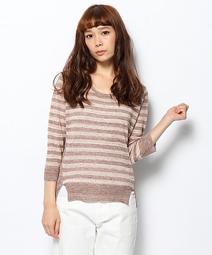 フランスリネンボーダープルオーバー