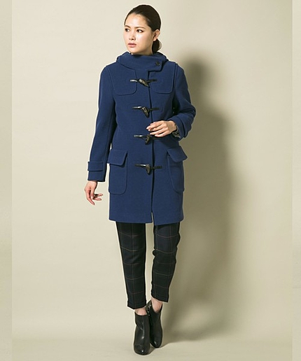 ウールヘリンボーンダブルクロスダッフルコート