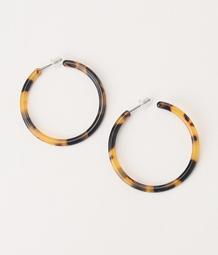 べっ甲調フープピアス