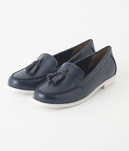 【WEB限定LLサイズ】ホワイトソールタッセルローファー