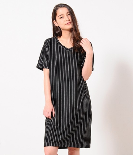 ストライプスムースワンピース