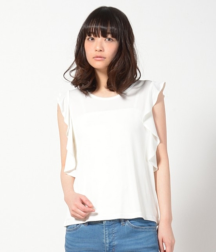 袖フリルプルオーバー