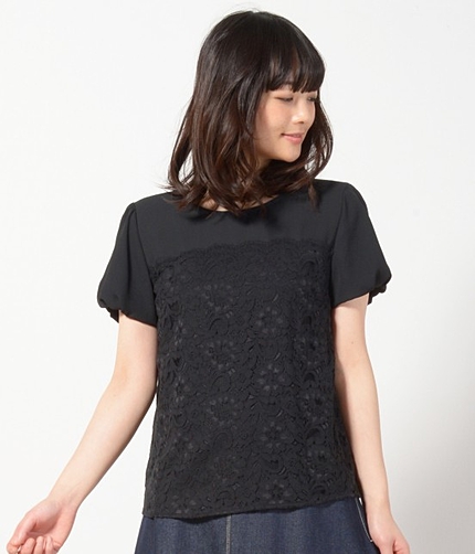 スカラップレース切替ブラウス