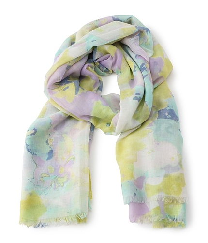 アクアフラワープリントストール