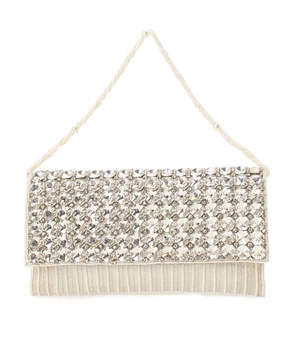 【NATRAJ】スクエアラインストーンクラッチバッグ