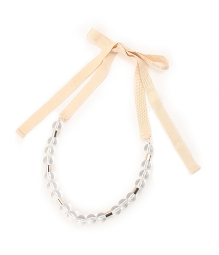 【今だけ!セールOFF率からさらに10%OFF】 アクリルボールリボンネックレス