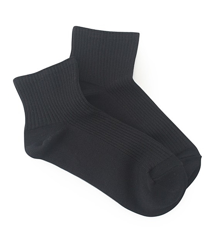 リブショートクルーソックス