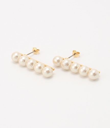 コットンパールラインピアス