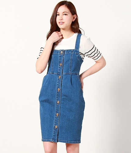 【mina5月号掲載】			デニムサロペットスカート