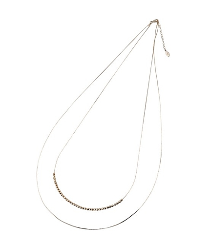 角ビーズ2連ネックレス