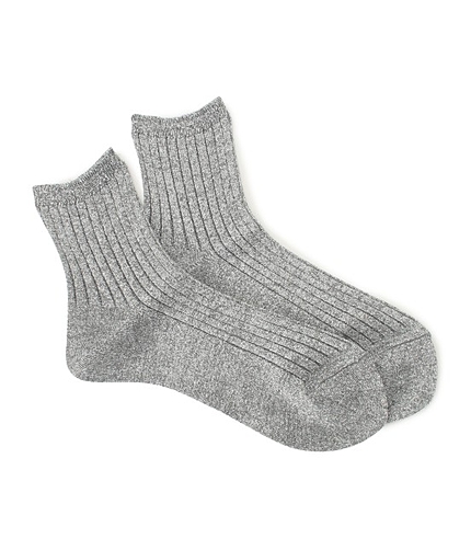 ミックスラメリブソックス