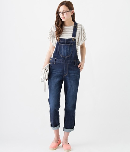 ブルーデニムサロペットパンツ