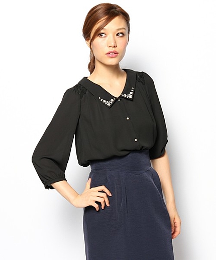 フェミニンレースコンビブラウス