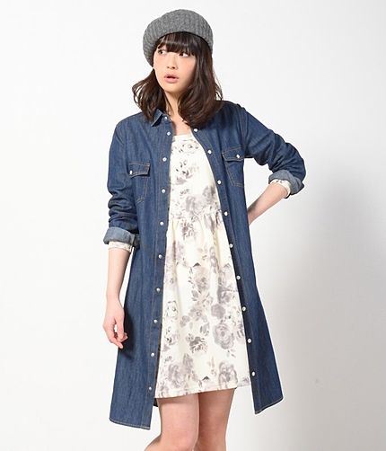 デニムシャツワンピース
