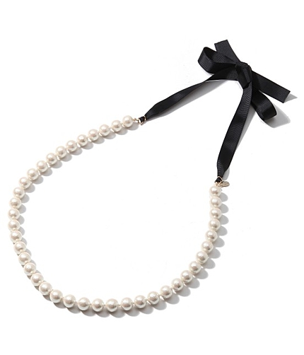 コットンパールリボン使いネックレス