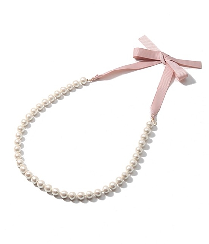 【今だけ!J'aDoRe限定10%OFF】 コットンパールリボン使いネックレス