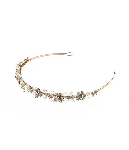 【IVORY&Co(アイボリー&コー)】クリスタル&クリアビーズゴールドティアラ