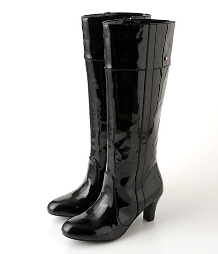 エナメルロングレインブーツ