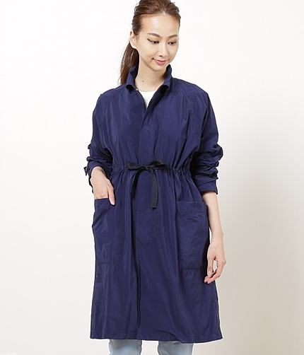 ステンカラーポリナイロンコート