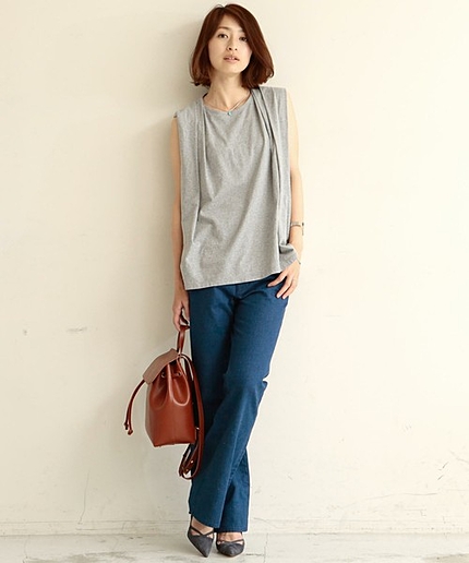 【予約】BY コットンタックノースリーブ