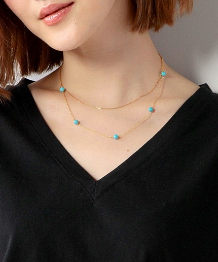 UAB TURQUOISE 2CHAIN ネックレス