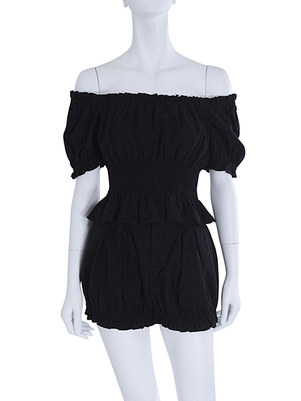 コットンレースシャーリングTOPS