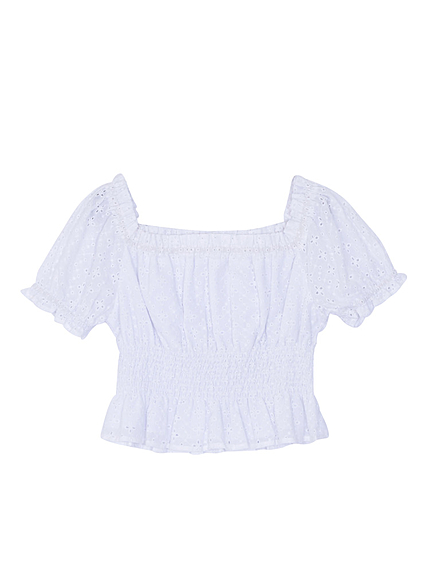 コットンレースシャーリングTOPS