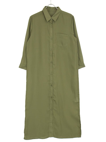 ジョーゼットロングシャツワンピース