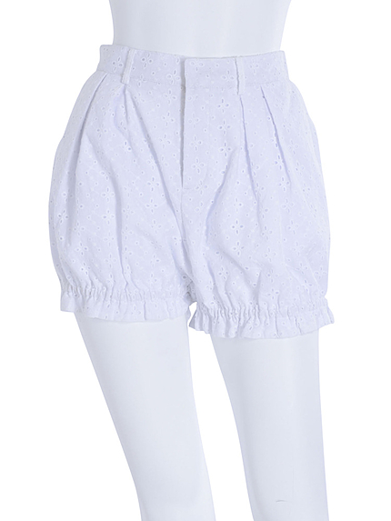 コットンレースボリュームショートパンツ