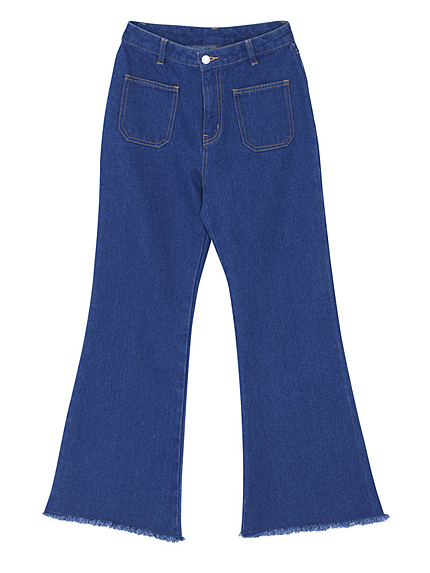 パッチポケットデニムワイドパンツ