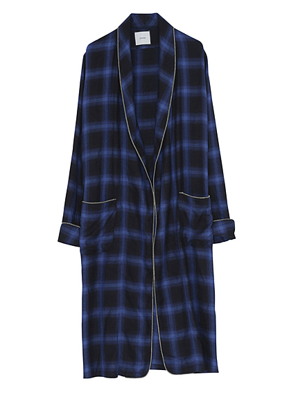 オンブレーチェックパイピングガウン