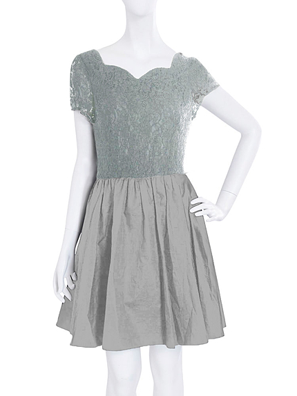 【W】スカラップコンビワンピース