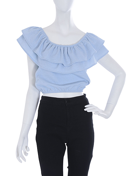 【R】オフショルティアードカットトップス